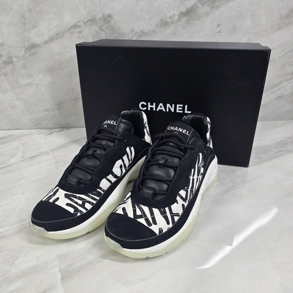 Chanel Black and White Sneakers
